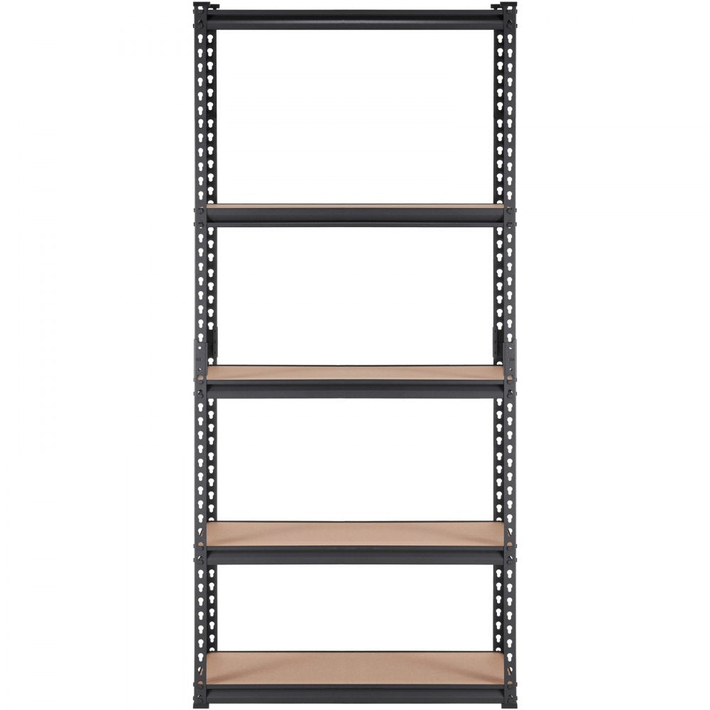 VEVOR Storage Shelving Unit, 5-Tier Adjustable, 2000 lbs Capacity, Heavy Duty Garage Shelves Metal Organizer Utility Rack, Black, 35" L x 18" W x 71" H for Kitchen Pantry Basement Bathroom Laundry