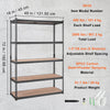 VEVOR Storage Shelving Unit, 5-Tier Adjustable, 2000 lbs Capacity, Heavy Duty Garage Shelves Metal Organizer Utility Rack, Black, 18" D x 48" W x 72" H for Kitchen Pantry Basement Bathroom Laundry