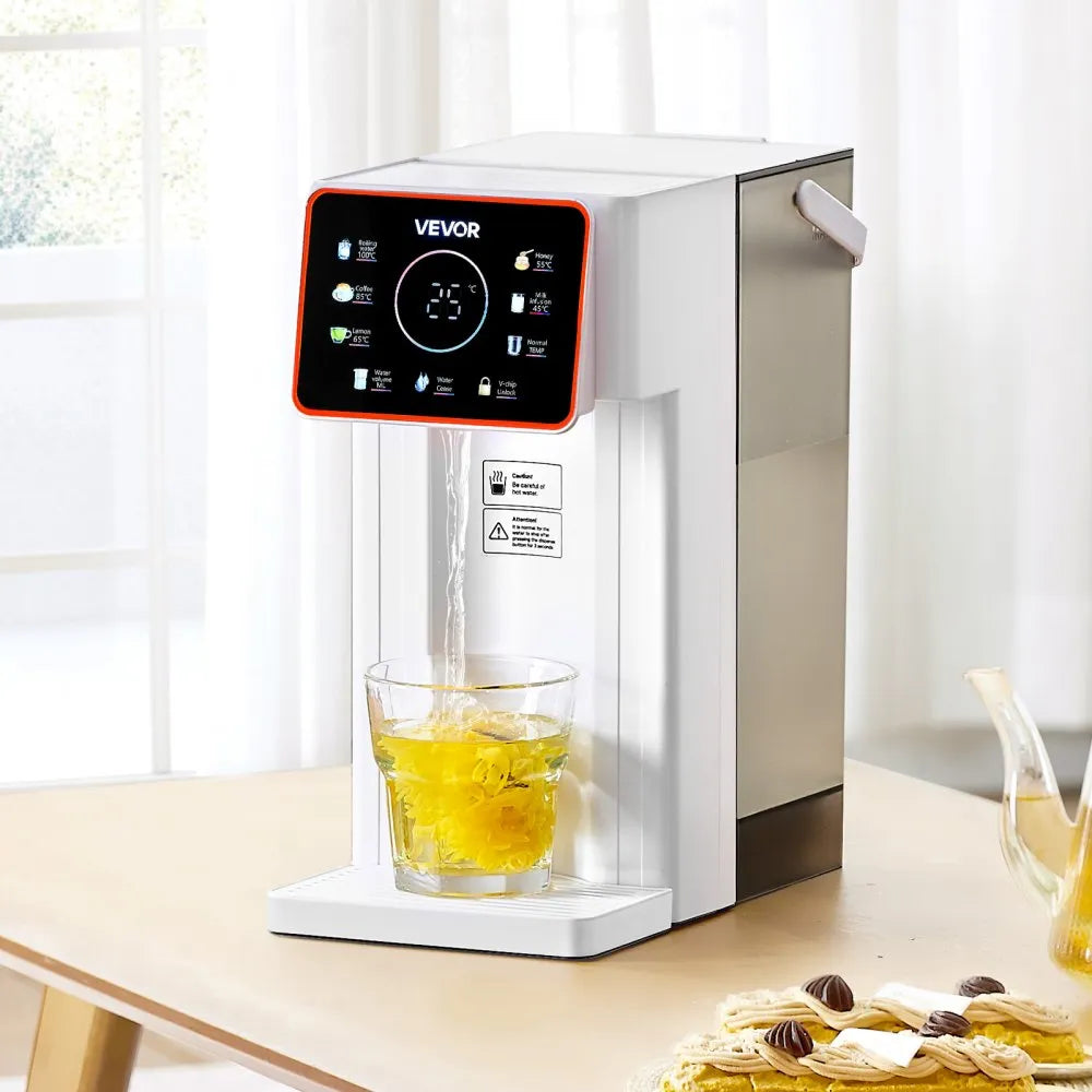VEVOR Instant Hot Water Dispenser, Countertop Boiling Water Dispenser with Adjustable 6 Temperatures & 7 Water Volumes, 101oz Removable Water Tank, Quick Heating with Touchscreen & Child Lock for Home