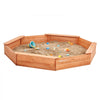 VEVOR Wooden Sandbox with Cover, 75.6 x 75.6 x 9.1 in Octagonal Sand Box, Sand Pit with 4 Seating and Bottom Liner, Kids Sandbox for Outdoor Backyard, Beach, Park, Gift for Boys Girls Ages 3-12