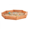 VEVOR Wooden Sandbox with Cover, 75.6 x 75.6 x 9.1 in Octagonal Sand Box, Sand Pit with 4 Seating and Bottom Liner, Kids Sandbox for Outdoor Backyard, Beach, Park, Gift for Boys Girls Ages 3-12