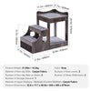 VEVOR Pet Bunk Bed with Removable Stairs, Dog/Cat Window Perch with Storage, Multi-Level Bed Window Perch Dog Bedside Sleeper Couch, Small Pet Seat Platform, Indoor Use (Gray)