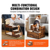 VEVOR Pet Bunk Bed with Stairs, Dog/Cat Window Perch for High Beds and Couches, Medium Multi-Level 3 Step Dog Seat Platform Sleeper Couch, Practical for Modern Homes (Rustic Brown)
