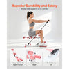 VEVOR Deep Squat Machine, Adjustable Glutes Trainer Machine with 3 High-Strength Resistance Bands, Folding Core Leg and Glutes Exercise Trainer, Push Up Workout Equipment at Home Gym, Pink + White