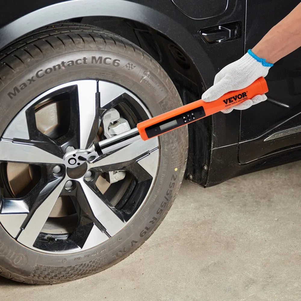VEVOR Digital Torque Wrench, 3.7-37ft.lb/5-50n.m 3/8" Drive Electronic Torque Wrench, Torque Wrench Kit Torque Range Accurate to ±2%,  3-Mode Adjustable Torque Wrench Set with LED Buzzer Calibration