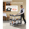 VEVOR Utility Cart, 500 lbs Load Capacity, 3-tier Utility Plastic Cart with 360° Swivel Wheels (2 with Brakes), 31.1 x 19.3-inch Food Service Cart for Warehouse, Office, Home, Restaurant, Kitchen