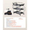 VEVOR Utility Cart, 500 lbs Load Capacity, 3-tier Utility Plastic Cart with 360° Swivel Wheels (2 with Brakes), 31.1 x 19.3-inch Food Service Cart for Warehouse, Office, Home, Restaurant, Kitchen