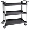 VEVOR Utility Cart, 500 lbs Load Capacity, 3-tier Utility Plastic Cart with 360° Swivel Wheels (2 with Brakes), 31.1 x 19.3-inch Food Service Cart for Warehouse, Office, Home, Restaurant, Kitchen