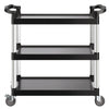 VEVOR Utility Cart, 500 lbs Load Capacity, 3-tier Utility Plastic Cart with 360° Swivel Wheels (2 with Brakes), 31.1 x 19.3-inch Food Service Cart for Warehouse, Office, Home, Restaurant, Kitchen