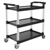 VEVOR Utility Cart, 500 lbs Load Capacity, 3-tier Utility Plastic Cart with 360° Swivel Wheels (2 with Brakes), 31.1 x 19.3-inch Food Service Cart for Warehouse, Office, Home, Restaurant, Kitchen