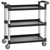 VEVOR Utility Cart, 500 lbs Load Capacity, 3-tier Utility Plastic Cart with 360° Swivel Wheels (2 with Brakes), 31.1 x 19.3-inch Food Service Cart for Warehouse, Office, Home, Restaurant, Kitchen