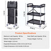 VEVOR Foldable Utility Service Cart, 3 Shelf 165LBS Heavy Duty Plastic Rolling Cart with Lockable Wheels, Ergonomic Handle, Portable Garage Tool Cart for Warehouse/Office/Home(25.62"x15.43"x32.76")