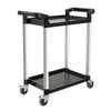 VEVOR Utility Cart, 300 lbs Load Capacity, 2-tier Utility Plastic Cart with 360° Swivel Wheels (2 with Brakes), 24.4 x 16.1-inch Food Service Cart for Warehouse, Office, Home, Restaurant, Kitchen