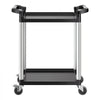 VEVOR Utility Cart, 300 lbs Load Capacity, 2-tier Utility Plastic Cart with 360° Swivel Wheels (2 with Brakes), 24.4 x 16.1-inch Food Service Cart for Warehouse, Office, Home, Restaurant, Kitchen