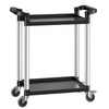 VEVOR Utility Cart, 300 lbs Load Capacity, 2-tier Utility Plastic Cart with 360° Swivel Wheels (2 with Brakes), 24.4 x 16.1-inch Food Service Cart for Warehouse, Office, Home, Restaurant, Kitchen