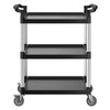VEVOR Utility Cart, 300 lbs Load Capacity, 3-tier Utility Plastic Cart with 360° Swivel Wheels (2 with Brakes), 24.4 x 16.1-inch Food Service Cart for Warehouse, Office, Home, Restaurant, Kitchen