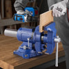 VEVOR Heavy Duty Bench Vise, 6-1/2" Jaw Width, 5" Max Jaw Opening Multi-Purpose Ductile Iron Bench Vise with Anvil, 360° Swivel Base Head, 3" Throat, 5620 lbs Clamp Force, for Pipe Repairing Metalworking