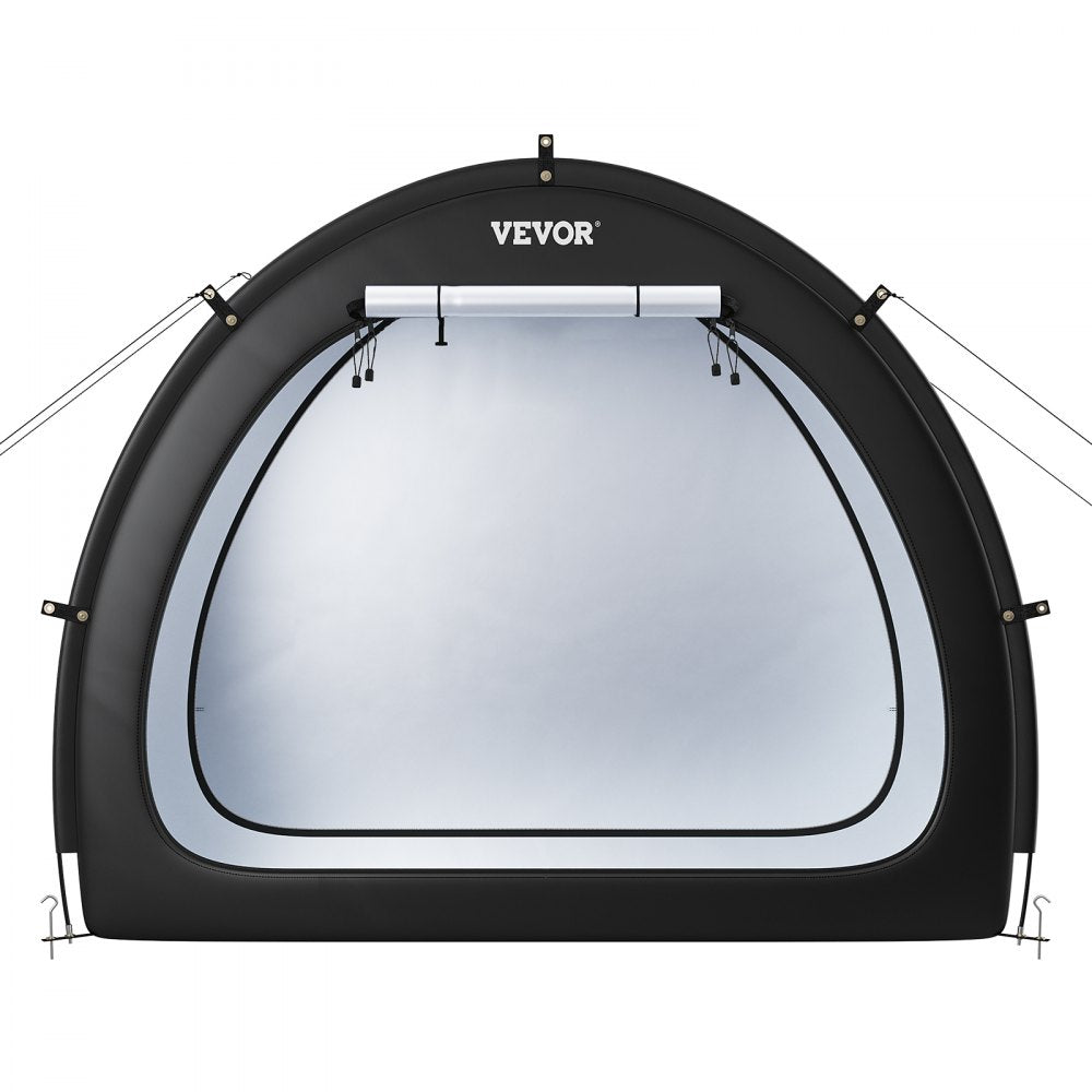 VEVOR Bike Storage Tent, 1 to 2 Bikes, Outdoor Spacious Bike Storage Tent with Ventilated Window, Waterproof Fan-Shaped Bike Tent with High Strength Fiberglass & Dual Zippers, Fit for Bicycle