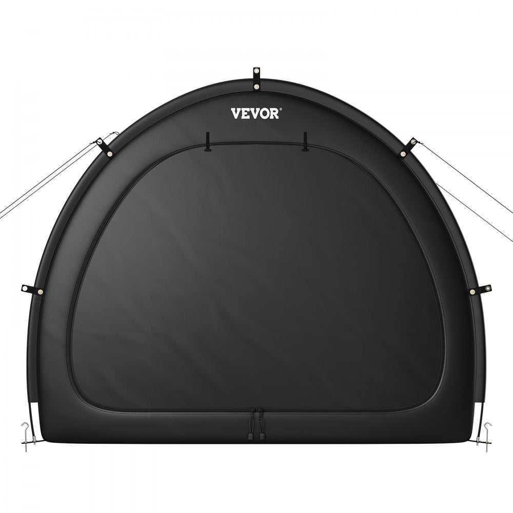 VEVOR Bike Storage Tent, 1 to 2 Bikes, Outdoor Spacious Bike Storage Tent with Ventilated Window, Waterproof Fan-Shaped Bike Tent with High Strength Fiberglass & Dual Zippers, Fit for Bicycle