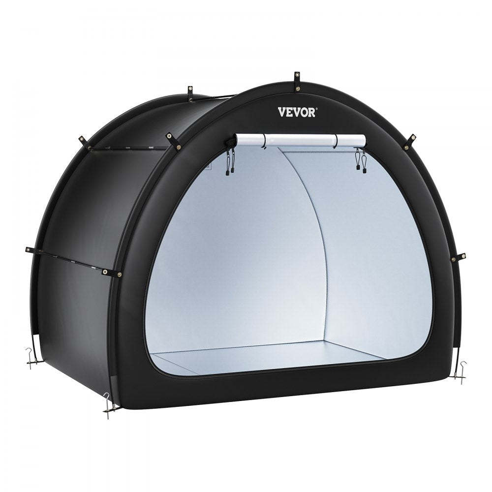 VEVOR Bike Storage Tent, 4 to 5 Bikes, Outdoor Spacious Bike Storage Tent with Ventilated Window, Waterproof Fan-Shaped Bike Tent with High Strength Fiberglass & Dual Zippers, Fit for Bicycle