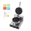 VEVOR Commercial Waffle Maker, 1230W Round Waffle Baker Machine, Non-Stick Stainless Steel Belgian Waffle Iron with Temperature and Time Control, Handle, for Restaurant Bakery Snack Bar Family