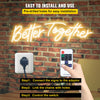 VEVOR Better Together Neon Sign, 13" x 7" +18" x 8" Warm White LED lights Sign, Adjustable Brightness with Remote Control, Used for Home, Party, Wedding, and Bar Decoration (Power Adapter Included