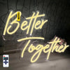VEVOR Better Together Neon Sign, 13" x 7" +18" x 8" Warm White LED lights Sign, Adjustable Brightness with Remote Control, Used for Home, Party, Wedding, and Bar Decoration (Power Adapter Included