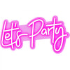 VEVOR Let's Party Neon Sign, 23"X10" Neon Sign for Wall Decor, Adjustable Brightness Pink Neon Light Sign with Remote Control and Power Adapter, for Party/Wedding Celebration/Home Decoration