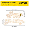 VEVOR Happy Birthday Neon Sign, 16.5" x 8" + 23" x 8" LED Neon Lights Signs, Adjustable Brightness with Remote Control and Power Adapter, Reusable for Party, Club, Celebration and Decoration Warm