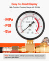 VEVOR Hydrostatic Test Pump 2 Gallon Hydraulic Manual Water Pressure Tester, Single Valve Hydrostatic Water Pipe Leakage Pressure Test Pump Kit with Gauge & Tank, 0-50 Bar Range, for Pipeline Heating