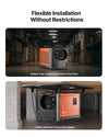 Flexible installation options - floor placement or ceiling-mount infographic