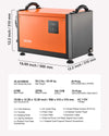 Dimensions and key specs infographic for VEVOR OL35-D083A dehumidifier