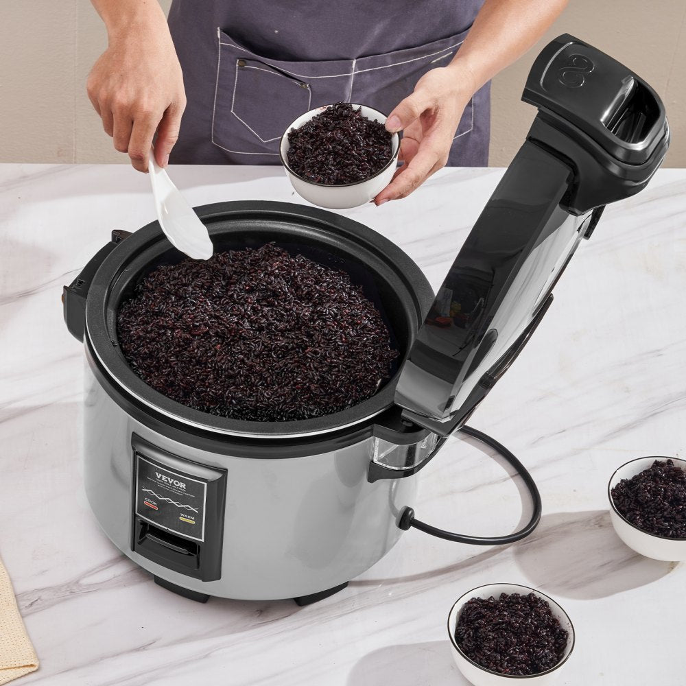 VEVOR Commercial Rice Cooker, 60-Cup Rice Cooker, 13.74 Qt / 13 Liter Large Rice Cooker and Warmer with Nonstick Inner Pot, Fast Cooking and 12-Hour Keep Warm, with Rice Cup and Paddle, for Restaurant