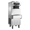 VEVOR Commercial Ice Cream Machine, 20-28L/H Yield, 2200W 3-Flavor Freestanding Soft Serve Ice Cream Maker with 2 x 6L Hoppers & Built-In Puffing Pump, Pre-Cooling Low-Mix Alert for Snack Dessert Shop
