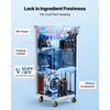 VEVOR Commercial Ice Cream Machine, 20-28L/H Yield, 2200W 3-Flavor Freestanding Soft Serve Ice Cream Maker with 2 x 6L Hoppers & Hopper Agitation, Pre-Cooling Self-Cleaning for Snack Dessert Shops