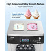 VEVOR Commercial Ice Cream Machine, 20-28L/H Yield, 2200W 3-Flavor Freestanding Soft Serve Ice Cream Maker with 2 x 6L Hoppers & Hopper Agitation, Pre-Cooling Self-Cleaning for Snack Dessert Shops