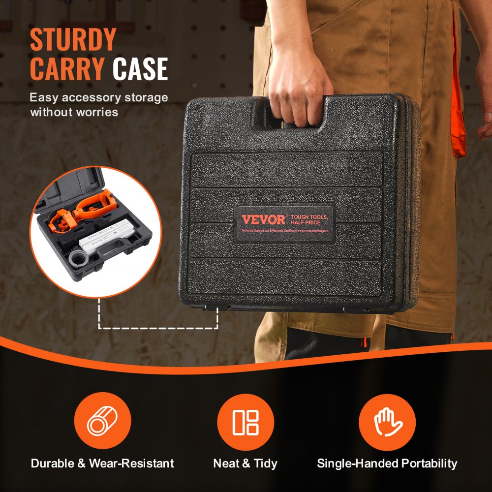 VEVOR Mortising Attachment for Drill Press, 4 Model Drills Square Hole Chisel Set, Bench Drill Locator Set Mortise and Tenon Tools with 5 Bushings, for Woodworking Mortising Tenoning Drilling Machine