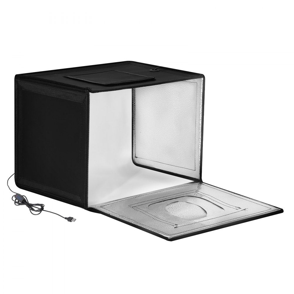 VEVOR Photo Studio Light Box, 12" x 12", 3000-5600K Adjustable 3 Color Temperatures Professional Shooting Tent Kit with 120 LED 6 Backdrops Soft Light Cloth, High CRI ≥ 95 for Small Size Products