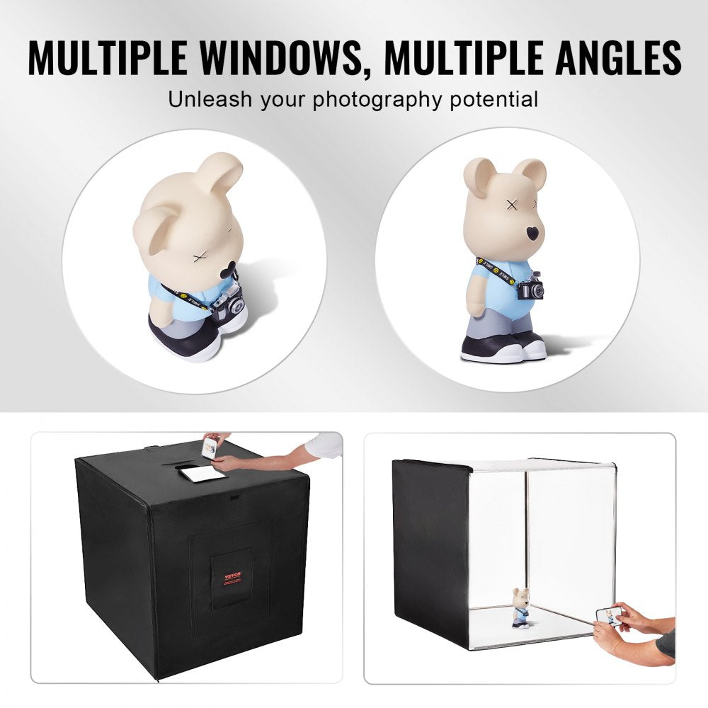 VEVOR Photo Studio Light Box, 39" x 39", 5600K Professional Photo Shooting Tent Kit with 210 LED Lights 5 Backdrops Power Adapter Soft Light Cloth Corner Pieces, High CRI ≥ 95 for Product Photography
