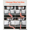 VEVOR Electric Sausage Stuffer 22 lbs Vertical Meat Maker Stainless Steel, for Commercial Use, Stepless Speed Control Meat Stuffer, Sausage Filler Kit, 4 Filling Tubes & Foot Pedal, ETL Approved