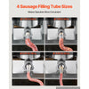VEVOR Electric Sausage Stuffer 33 lbs Vertical Meat Maker Stainless Steel, for Commercial Use, Stepless Speed Control Meat Stuffer, Sausage Filler Kit, 4 Filling Tubes & Foot Pedal, ETL Approved