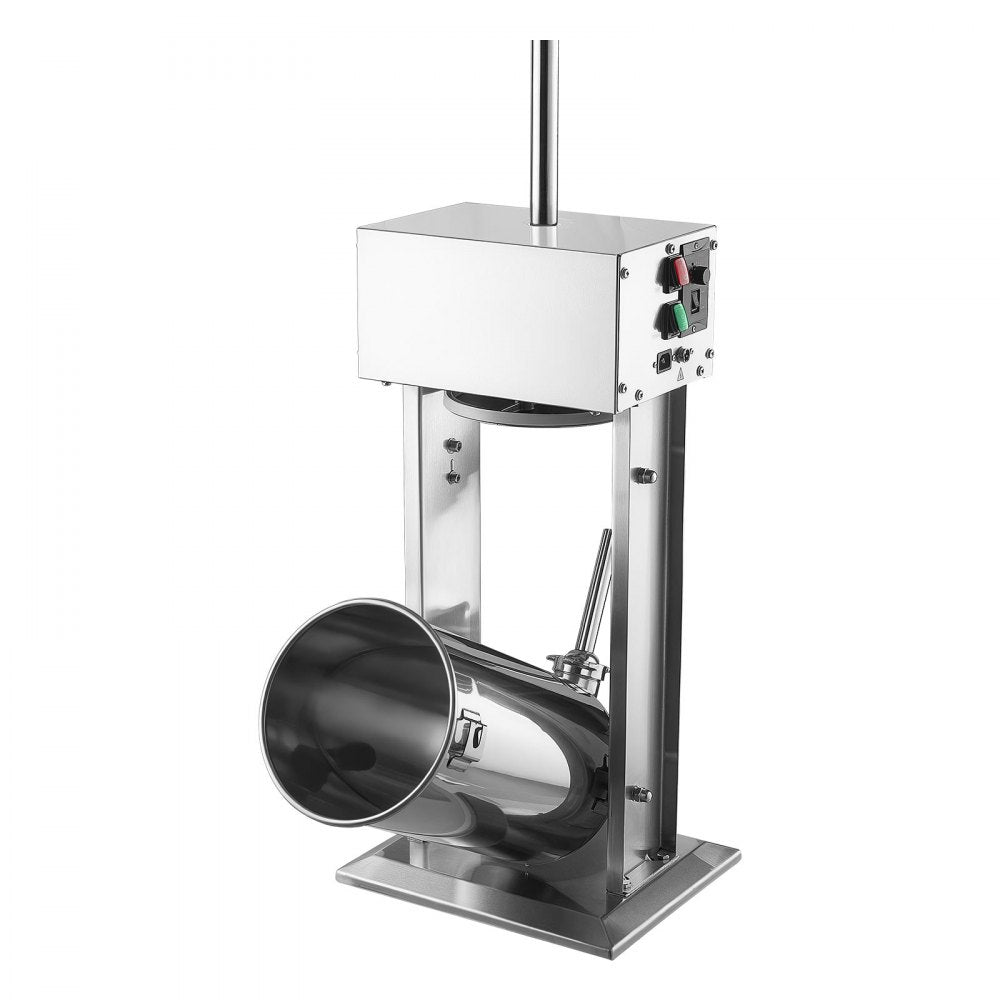 VEVOR Electric Sausage Stuffer 33 lbs Vertical Meat Maker Stainless Steel, for Commercial Use, Stepless Speed Control Meat Stuffer, Sausage Filler Kit, 4 Filling Tubes & Foot Pedal, ETL Approved