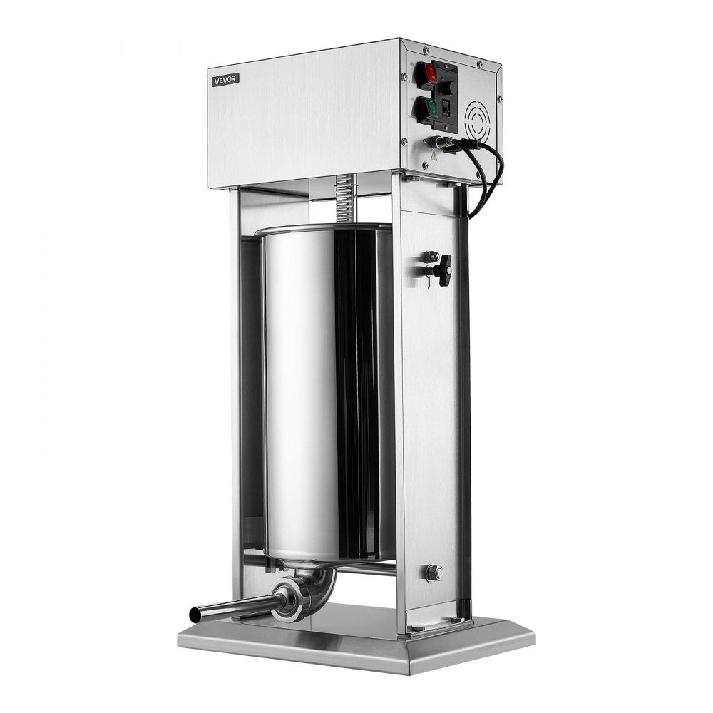 VEVOR Electric Sausage Stuffer 55 lbs Vertical Meat Maker Stainless Steel, for Commercial Use, Stepless Speed Control Meat Stuffer, Sausage Filler Kit, 4 Filling Tubes & Foot Pedal, ETL Approved