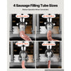 VEVOR Manual Sausage Stuffer 7 lbs/ 3L Vertical Meat Maker Stainless Steel, for Home Camping Outdoor Grill BBQ, Dual-Speed Meat Stuffer, Professional Heavy Duty Sausage Filler Kit, 4 Filling Tubes