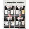 VEVOR Manual Sausage Stuffer 15 lbs/ 7L Vertical Meat Maker Stainless Steel, for Home Camping Outdoor Grill BBQ, Dual-Speed Meat Stuffer, Professional Heavy Duty Sausage Filler Kit, 4 Filling Tubes