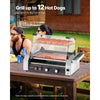 VEVOR Hot Dog Roller, 12 Hot Dog 5 Rollers, Stainless Steel Sausage Grill Cooker, 750W Commercial Hot Dog Machine with Dual Temp Control, Cover, Side Storage Box, Removable Shelf & Oil Drip Tray