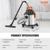VEVOR Stainless Steel Wet Dry Shop Vacuum, 5.5 Gallon 6 Peak HP Wet/Dry Vac, Powerful Suction with Blower Function w/ Attachment 2-in-1 Crevice Nozzle, Small Vac Perfect for Carpet Debris, Pet Hair