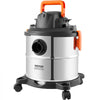 VEVOR Stainless Steel Wet Dry Shop Vacuum, 5.5 Gallon 6 Peak HP Wet/Dry Vac, Powerful Suction with Blower Function w/ Attachment 2-in-1 Crevice Nozzle, Small Vac Perfect for Carpet Debris, Pet Hair