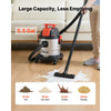VEVOR Shop Vac, 5.8 Gallon Wet Dry Shop Vacuum, 4 Peak HP with One-Button Self-Cleaning, Dual-Filter, 900W Input Power, 1.25in x 7ft Hose, 9.8ft Cord, Metal Tank for Jobsite, Workshop, Garage, Home