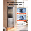 VEVOR 24in Wine Fridge Beer Cooler Refrigerator 108 Bottle 150 Can Capacity, Home Bar, Triple-Door & Dual Zone Compressor Refrigerators, Built-in or Freestanding, Lock, 37℉-72℉, Glass Door & LED Light